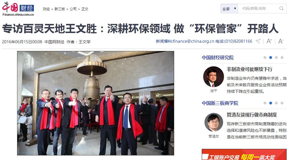 中国网专访fh至尊凤凰平台董事长王文胜先生（内附报道原文）